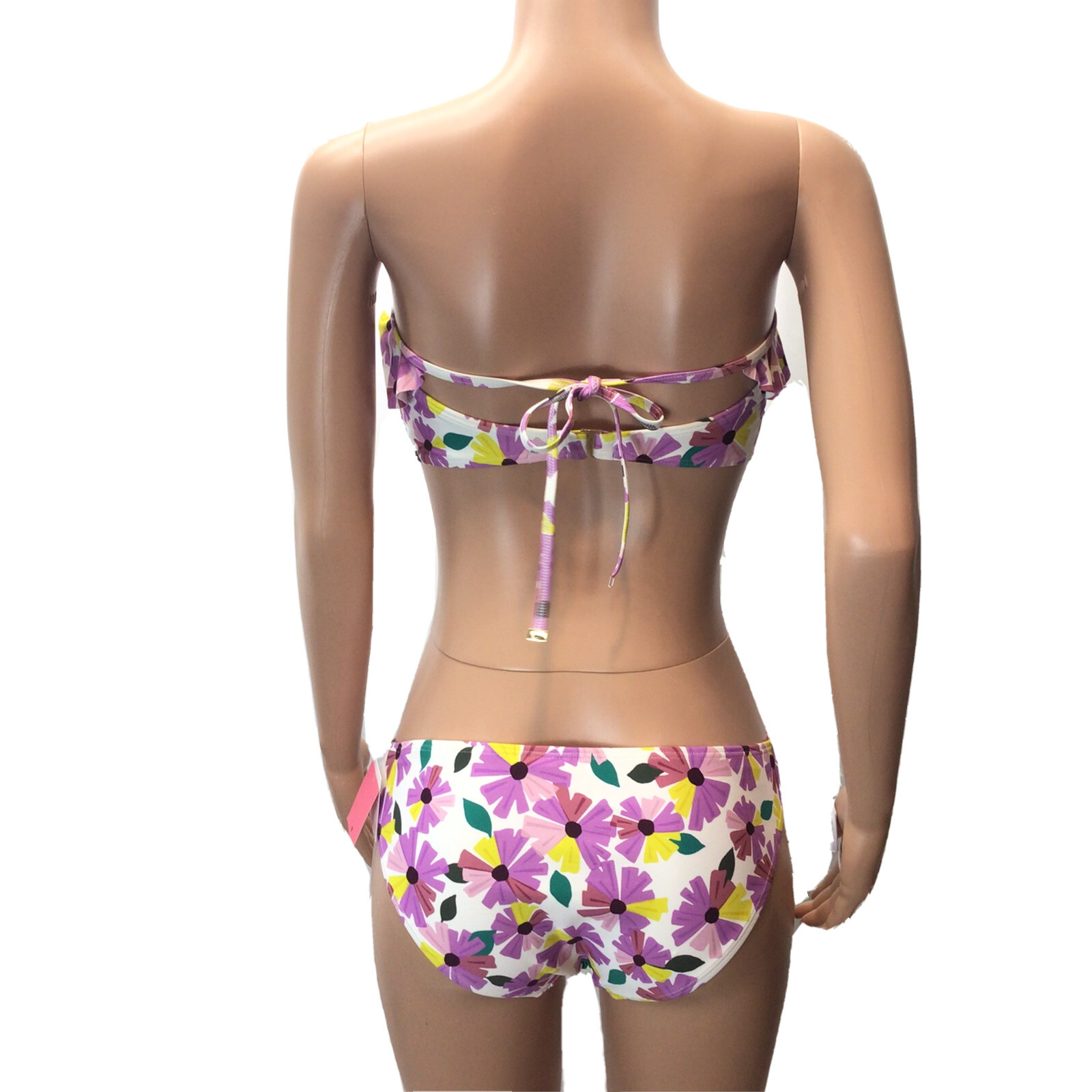 2pc Kate Spade White Floral Cruise Convertible Ruffle Bikini Set Size Large thumbnail 6