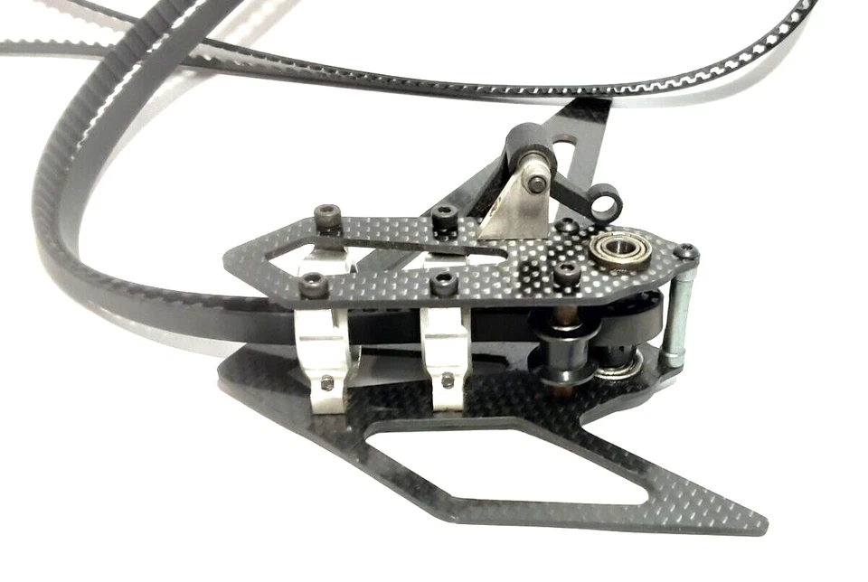 Synergy N5c Helicopter Tail Assembly with Drive Belt Fin Carbon Fiber, Mounts - Image 3 of 4