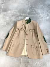 Women's HABSBURG KLEIDER Linen Folk Blazer Jacket Coat SZ EU 42-44 UK 14-16 L-XL