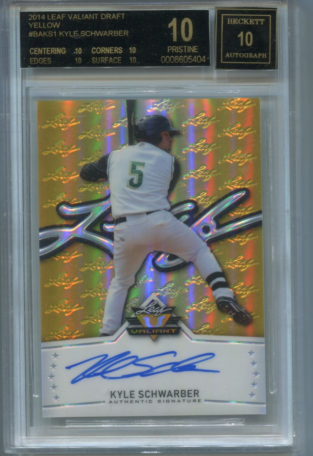 MLB 2014 Leaf Kyle Schwarber Refractor Valiant Draft Yellow /10 #BA-KS1 ...