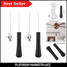 Stylish Black Teardrop Light Pulls - Easy Install, Pack of 2 for Home Lighting