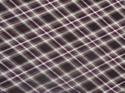 Diamond Plaid - Cream, Plum, Olive, Brown - Vintage-Look - ITY Knit