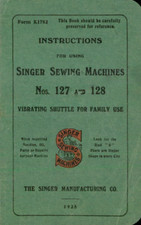 Singer No. 127 128 Instruction Manual User Gu...