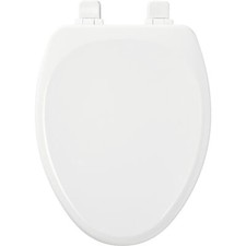 Mayfair Lannon Slow Close Elongated Toilet Seat White Enameled Wood