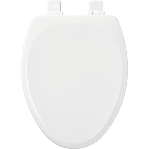 Mayfair Lannon Slow Close Elongated Enameled in White Wood Toilet Seat