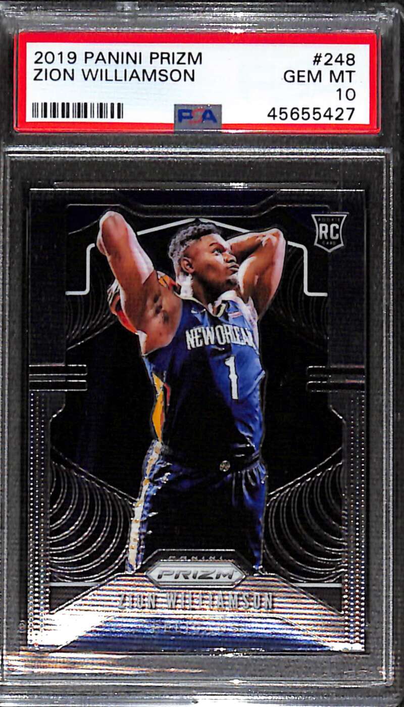 2019-20 Panini Prizm 248 Zion Williamson Rookie PSA 10 GEM MT 45655427
