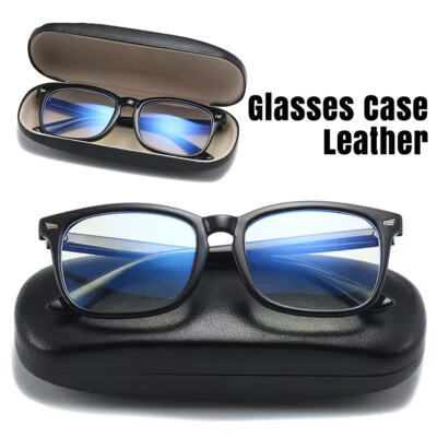 UK Brillenetui Leder schwarz NEU Brille Hartschale Brillenlesetui