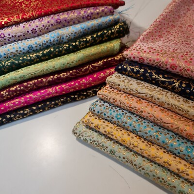 Ditsy Blumen Brokat Stoff Gold Jacquard Kleid Handwerk Quilten Material 44''