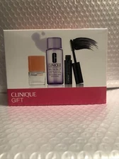 Clinique 3 Piece Gift Set Makeup Remover Black Mascara Perfume Lot