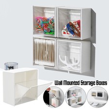 4Pcs Wall Mounted Cotton Pad Storage Boxes Dustproof Organizer For Cotton Swabs