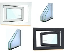 Anthrazitgrau Kunststofffenster  RAL7016 Fenster Welthaus 3 fach Verglasung 70