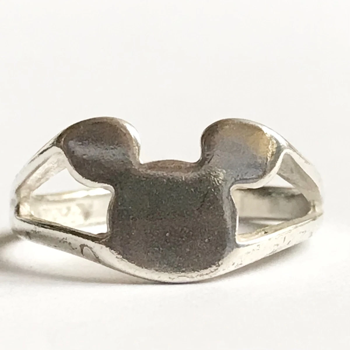 Vintage Disney Sterling Silver Mickey Mouse Ears Ring Size 8