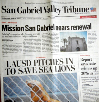 SAN GABRIEL VALLEY TRIBUNE NEWSPAPER June 28, 2023 TAYLOR SWIFT ADD SOFI STADIUM
