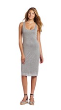 NWT Three Dots Tank Top Tea Length Knit Dress, Charcoal, Medium, Retail $105