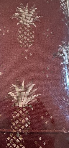 Pineapple Embroidered Tie Up Window Shade 54” W x 46” L Brick w/ gold NEW - Picture 3 of 4