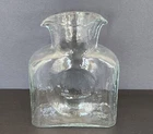 Blenko glass water pitcher clear 8 inch double spout 2021