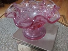 Vintage Fenton Strawberry Pedestal Dish