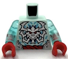 Lego Nueva Minifigura Luz Aqua Torso Placas Armadura Dragón Calavera Cuernos Parte