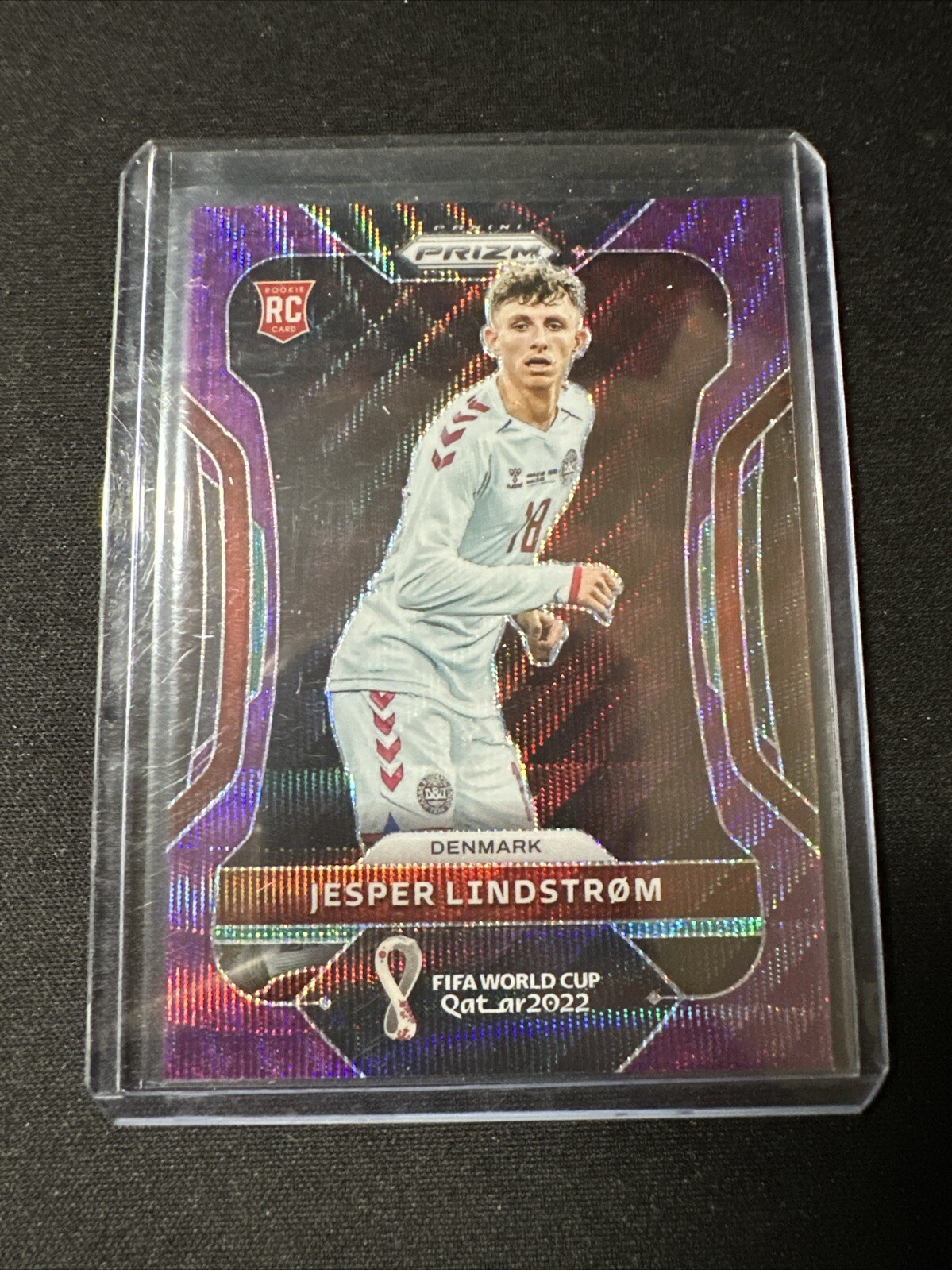 Jesper Lindstrom 2022 Panini Prizm FIFA World Cup Purple Wave /99 #68 Rookie