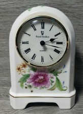 Vintage 1993er Royal Doulton LOUISA Porzellan Quarz Kaminuhr, Blumen Muster