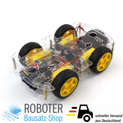 4WD Smartcar Roboter-Bausatz Arduino DIY-Elektronik Robotik ferngesteuertes auto