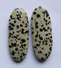 51.57 Cts Natural Dalmation Jasper 38.3mm X 14.6m each Cabochon Loose Match Pair