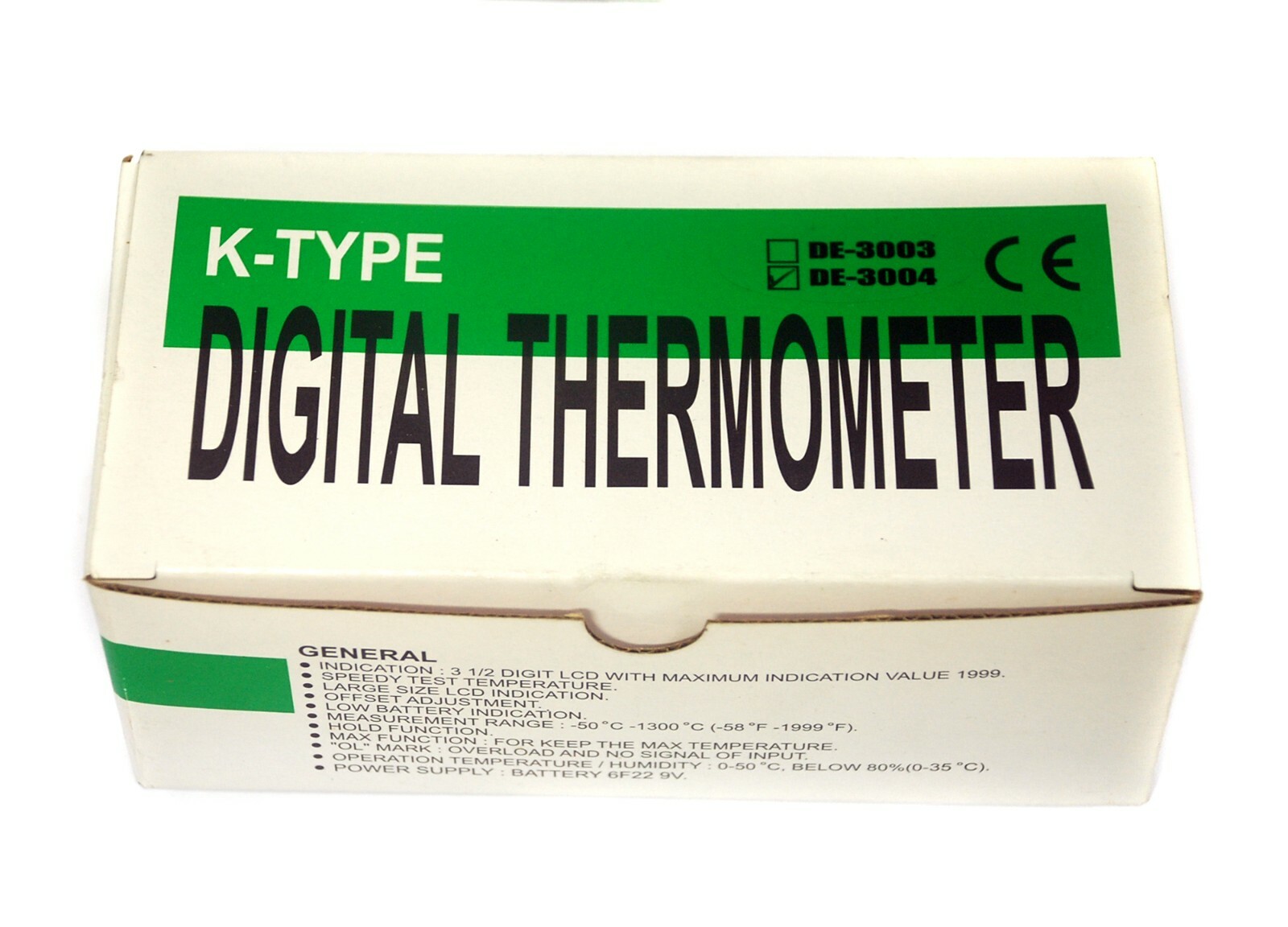 1x DE-3004 Dual Digital Thermometer K sensor -50~+1300℃ -58~+1999℉ 0.1℃/℉  DER EE