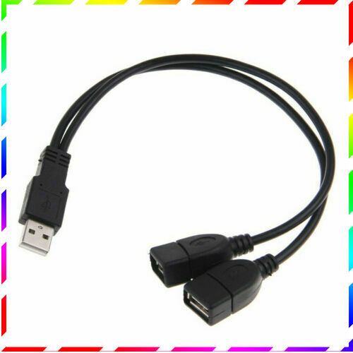 Male USB 2.0 1 to 2 Dual USB Female Data Hub Power Adapter Splitter Cable Line - 第 2/12 張圖片