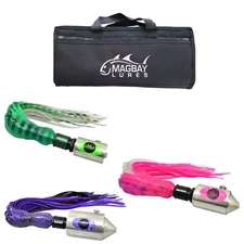 Sincero 3 Fully Rigged Head Rattler Wahoo Lures + Bag by MagBay Lures