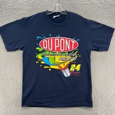 Vintage Jeff Gordon Shirt Mens Large Blue Y2K Racing Dupont Chase 24 2000's