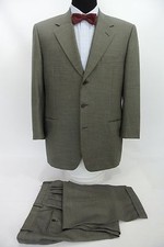 Canali Italy Men s 3 Btn Suit Gray Weave Wool Jet Pockets 52 / 42 R US