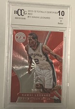 2012-13 Kawhi Leonard Panini Red Totally Certified RC Rookie Card BCCG 10