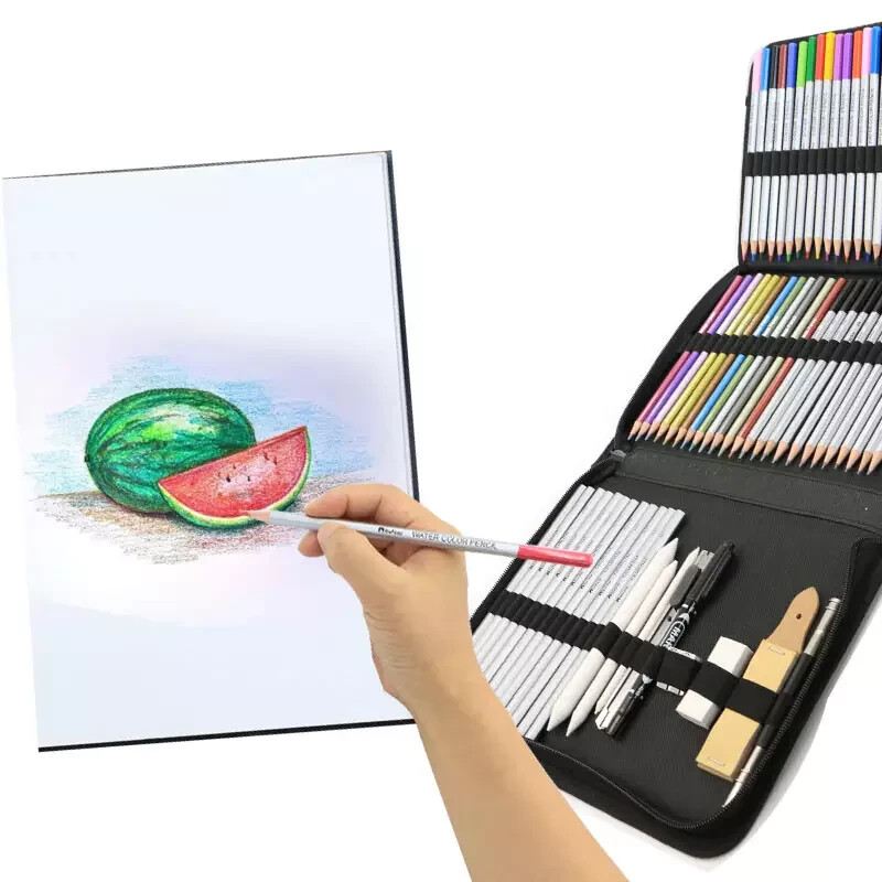 71 pcs Professional Drawing Artist Kit Set Pencils and Sketch Charcoal Art & Bag