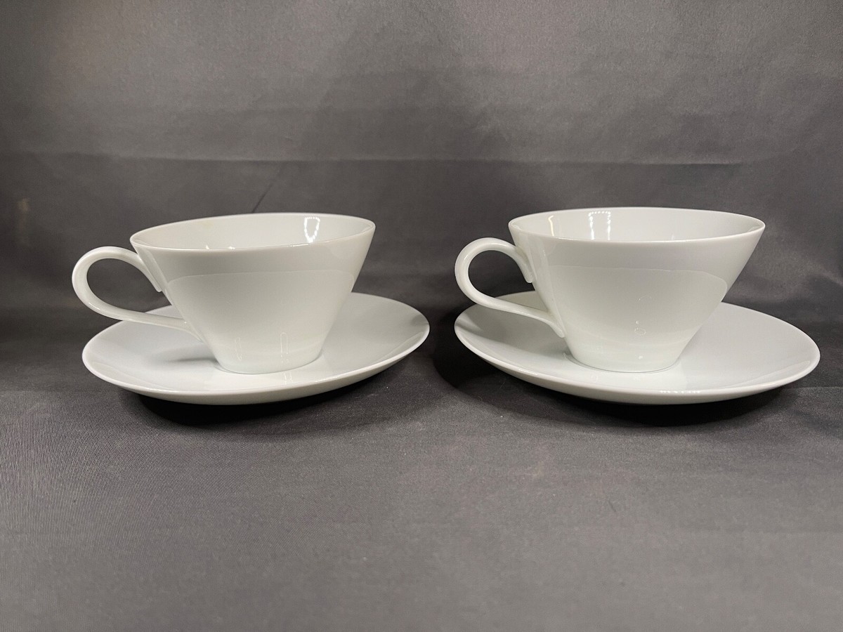 LOT (2) Noritake Angela Cup & Saucer Sets Cook n' Serve Coupe