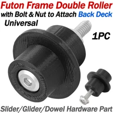 1PC Futon Frame Double Roller - Futon Slider Futon Glider Dowel Hardware Part 3D