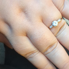  Diamond Solitaire with Accents Engagement Ring, Round