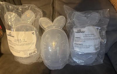 Lot of 3 Jumbo Fillable Bunny Eggs for Easter Baskets 2 New and 1 Gently Used
