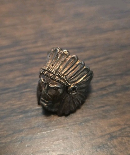 Vintage Copper Indian Head Ring Native Southwest