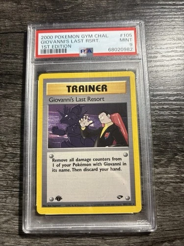 Pokemon Cards - PSA 9 1st Edition Giovanni's Last Resort 105/132 - Gym Challenge