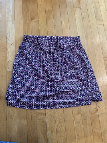 Court Haley Women's White/Purple Print Stretch Tennis/Golf Skort Size Large-NICE - Picture 1 of 11
