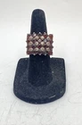 Sterling Silver 925 Garnet Cluster Pyramid Ring Size 4 Vintage 12g