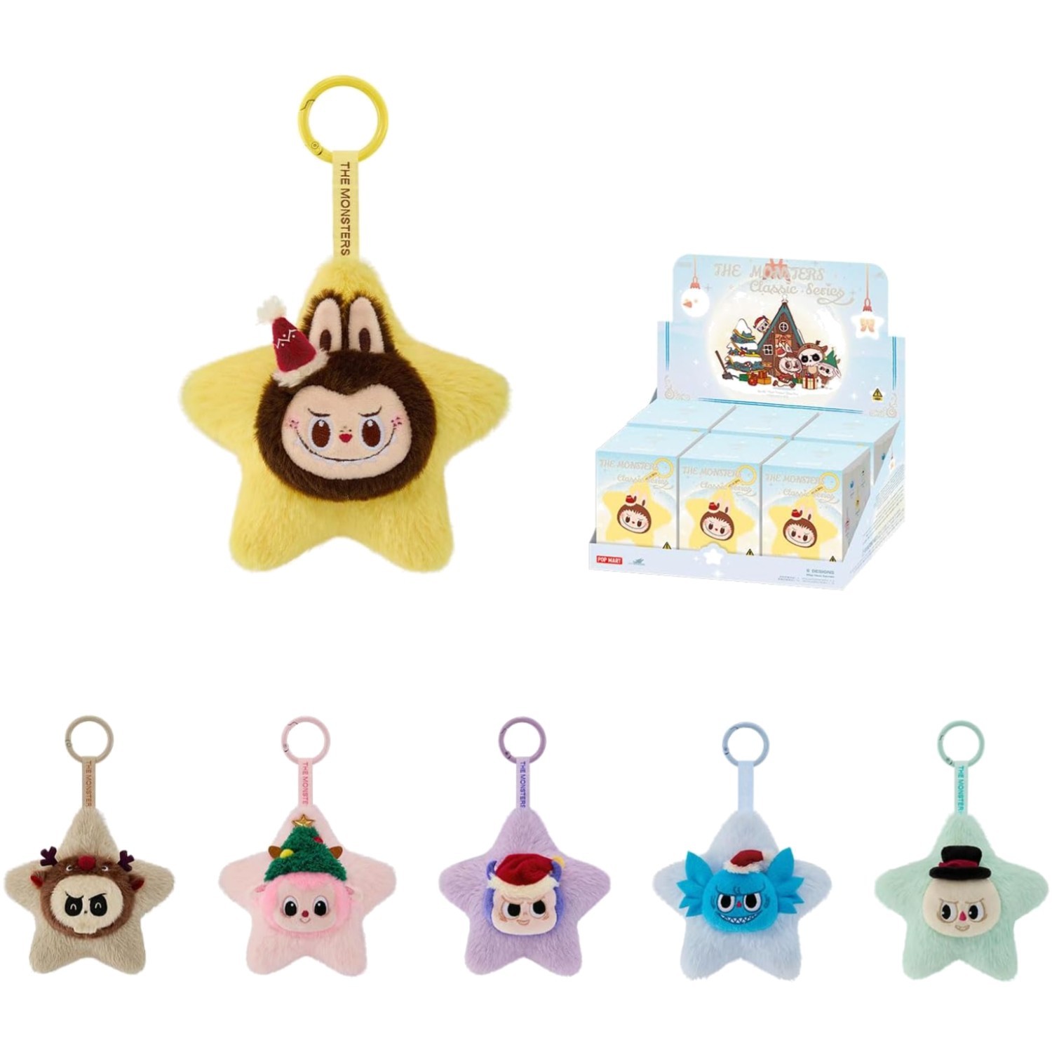 The Monsters Classic Series-Sparkly Plush Pendant Blind Box, 6PCs The Monster...