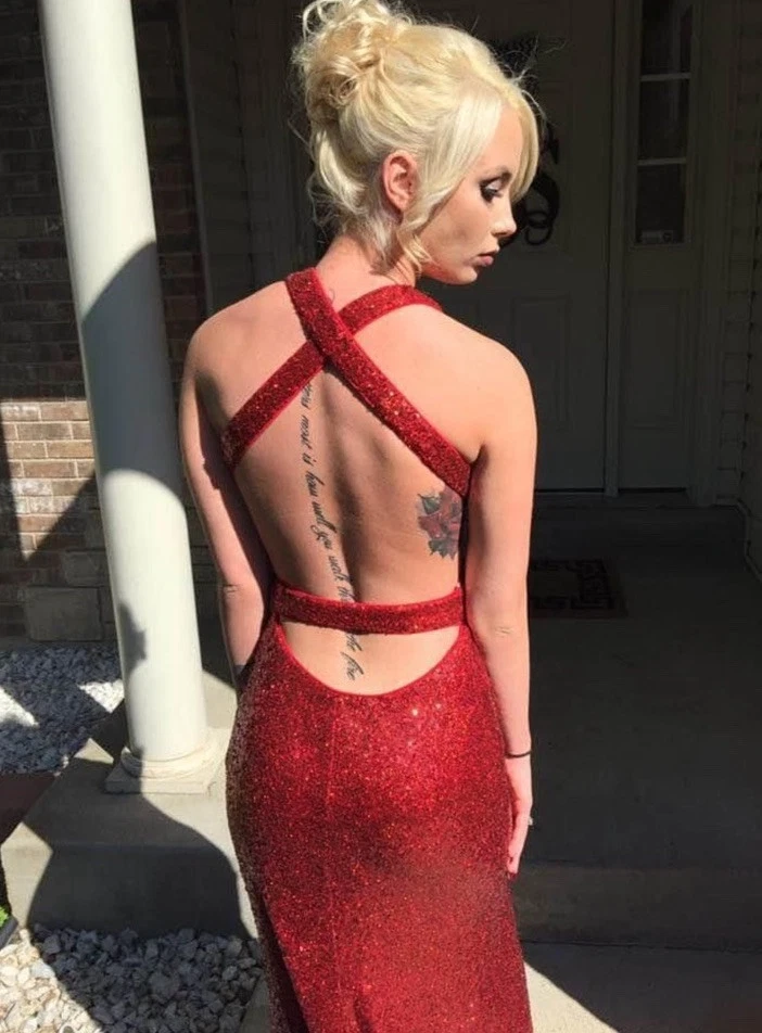 Red Prom Dress Size 4 - Image 3 of 3