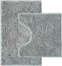 Bathroom Rugs Sets 2 Piece,Super Absorbent Chenille Bath Mats and U-Shaped Toile