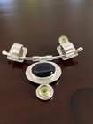 DE MARCAY STERLING SILVER ONYX PERIDOT BRUSHED FINISH SLIDE PENDANT #7870 — photo 1