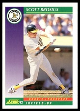 1992 Score Scott Brosius Rookie Oakland Athletics #846