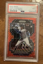 2022 Panini Prizm Julio Rodriguez RC Red  Prizm Rookie #40 Mariners PSA 9