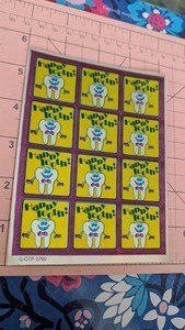 Adesivi Vintage CTP Shiny Time Foil Mylar Happy Tooth 1 Foglio