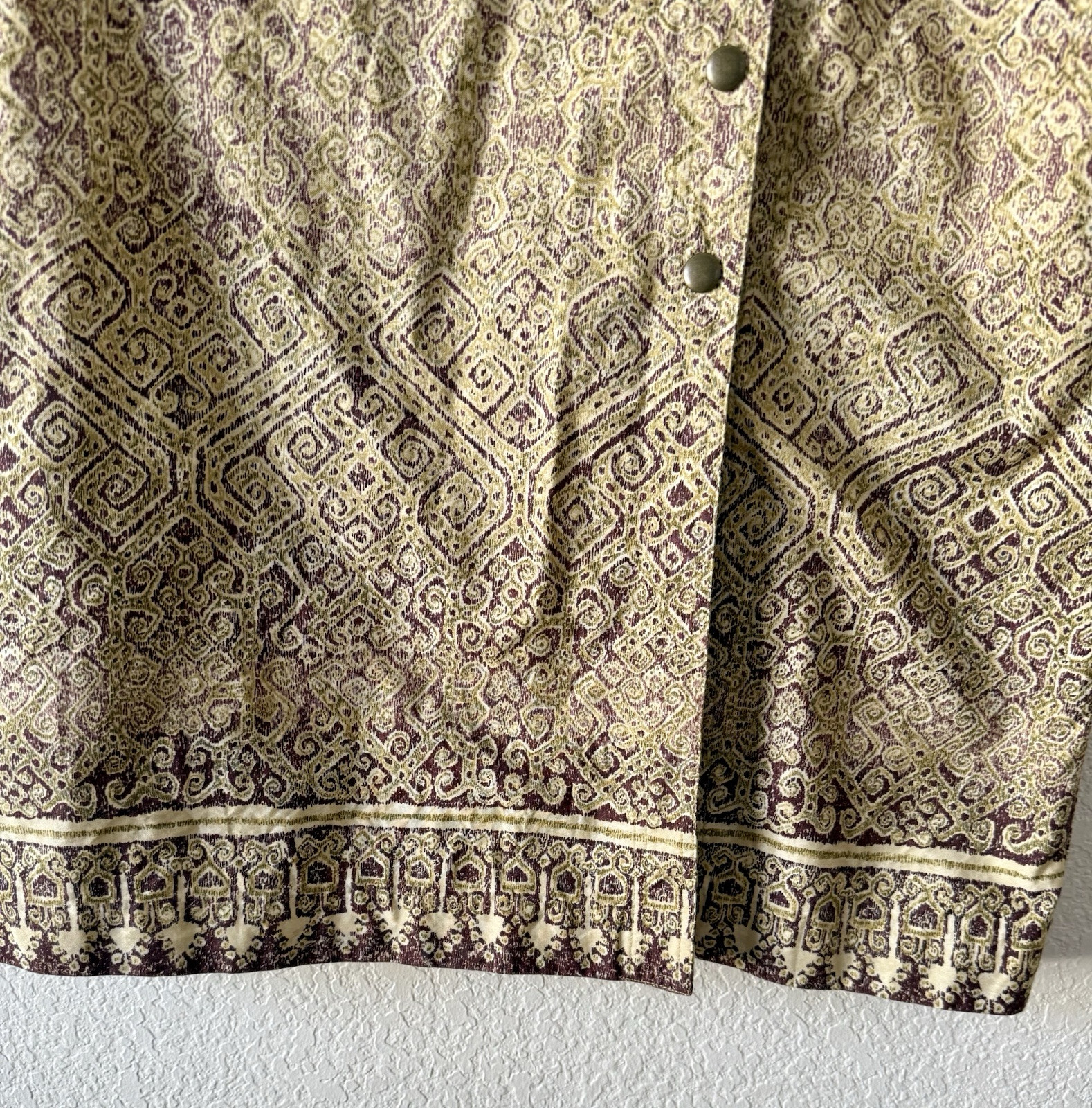 PERUVIAN CONNECTION Aztec Boho Geo  Snap Button M… - image 3