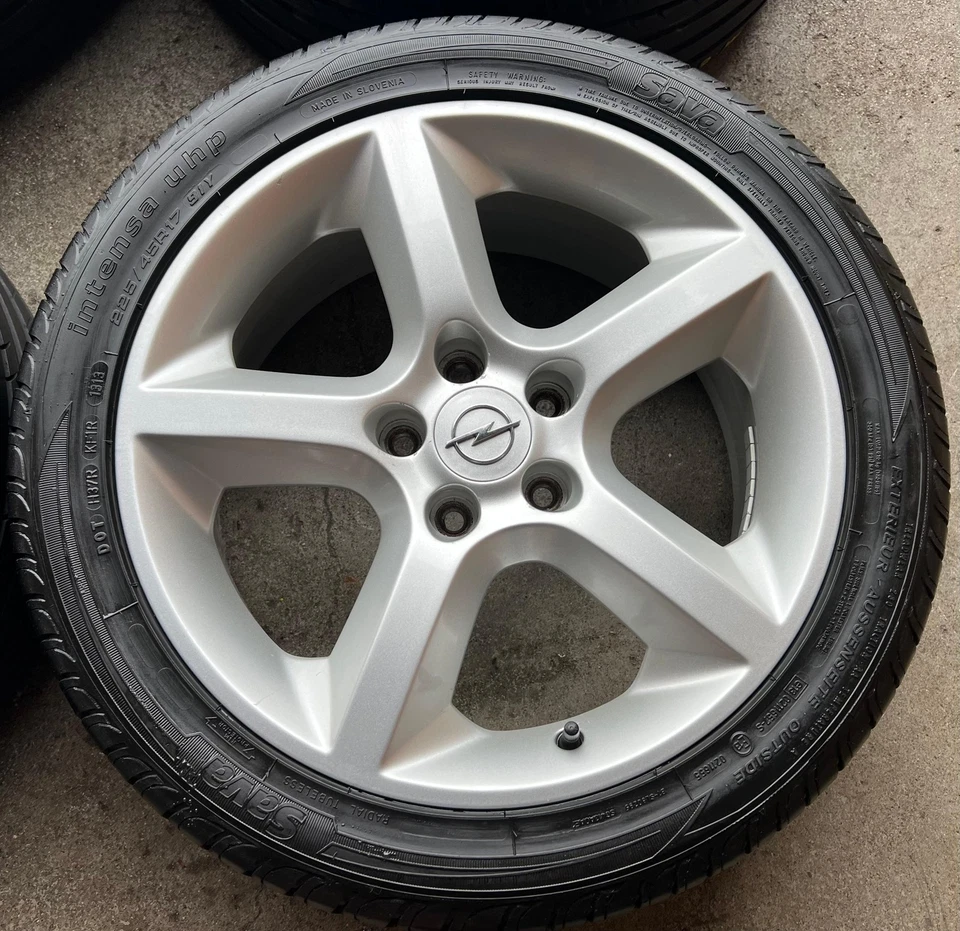 4 ORIGINAL 17" ALU SOMMERRÄDER OPEL ASTRA-H VECTRA-C ZAFIRA-B 225/45R17 91Y  - Bild 4 von 4